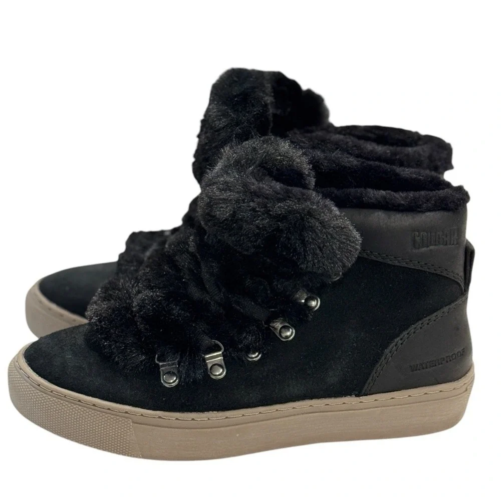 Cougar Women Waterproof Black Suede Fur Winter‎ Boots Size 6